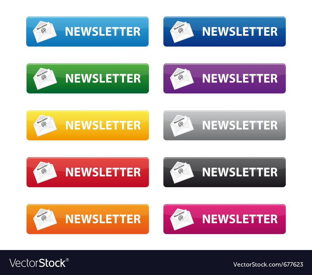 Newsletter buttons Royalty Free Vector Image VectorStock