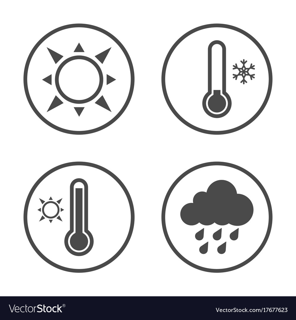 Seasons icon design simple rounded weather icons Vector Image