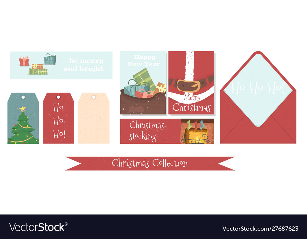 Set Weihnachten und neue Jahr Banner-Tags