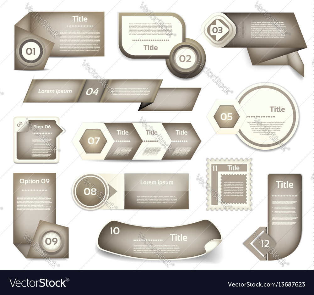 Set of grey progress version step icons Vector Image Set of grey progress version step icons