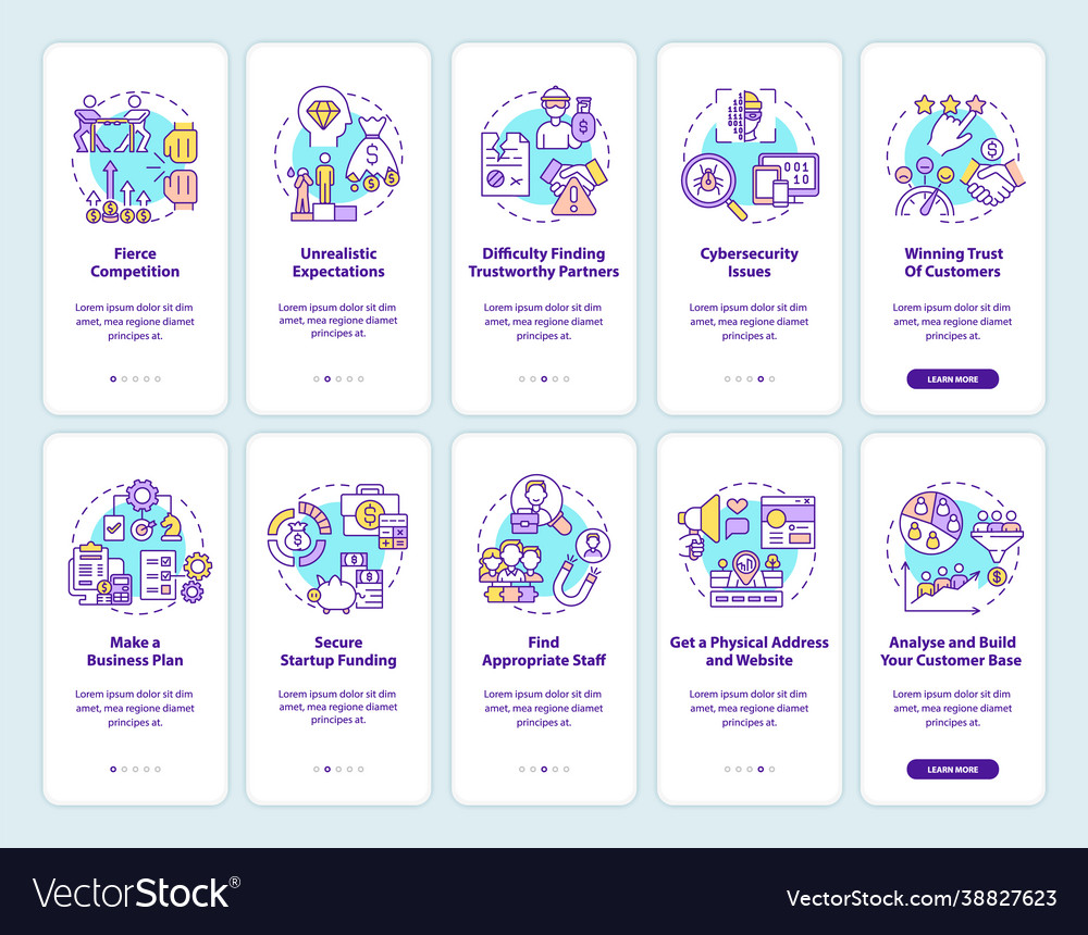 Startup launch onboarding mobile app page screen vector image Startup launch onboarding mobile app page screen