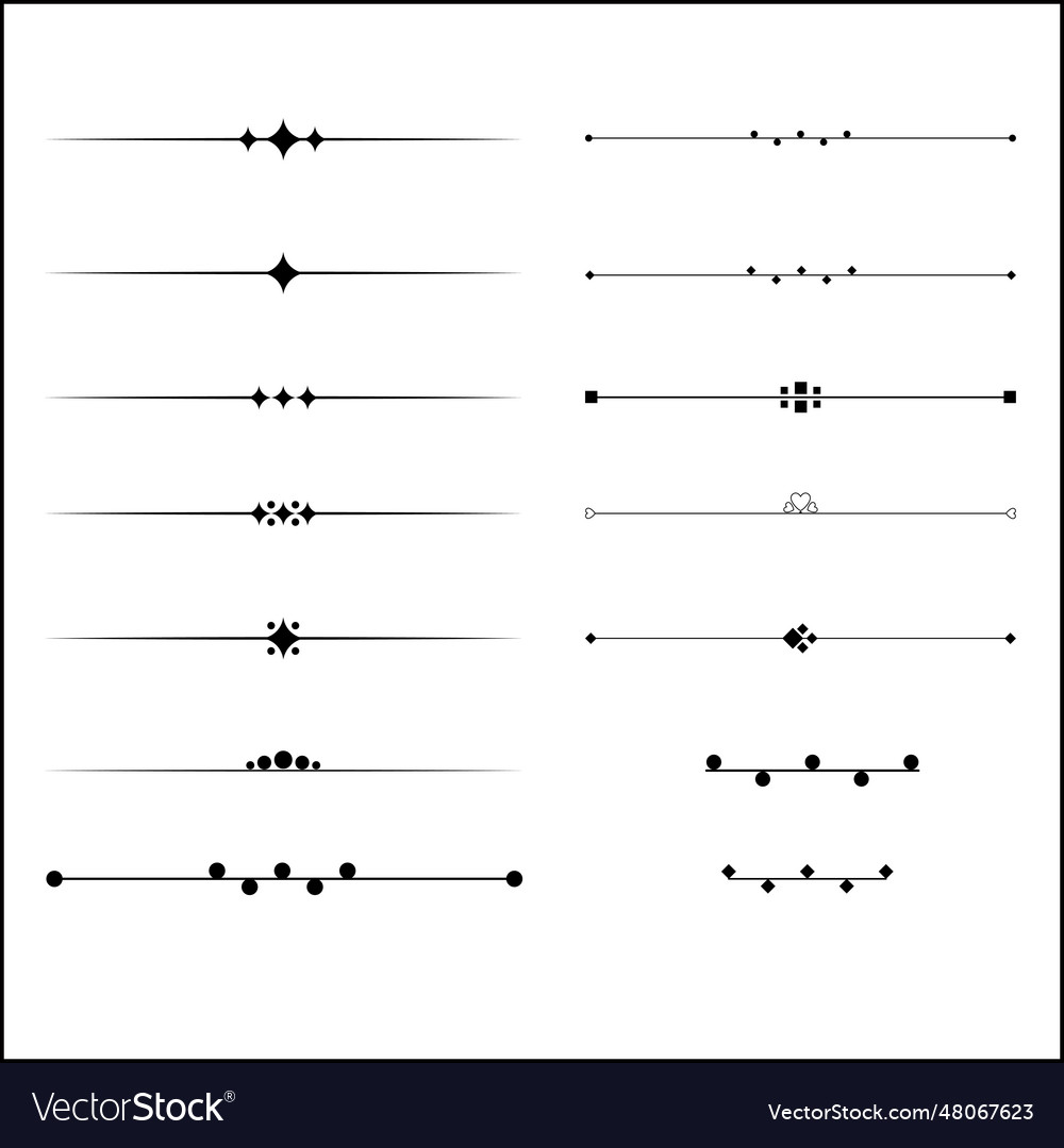 Text divider separator line art Royalty Free Vector Image