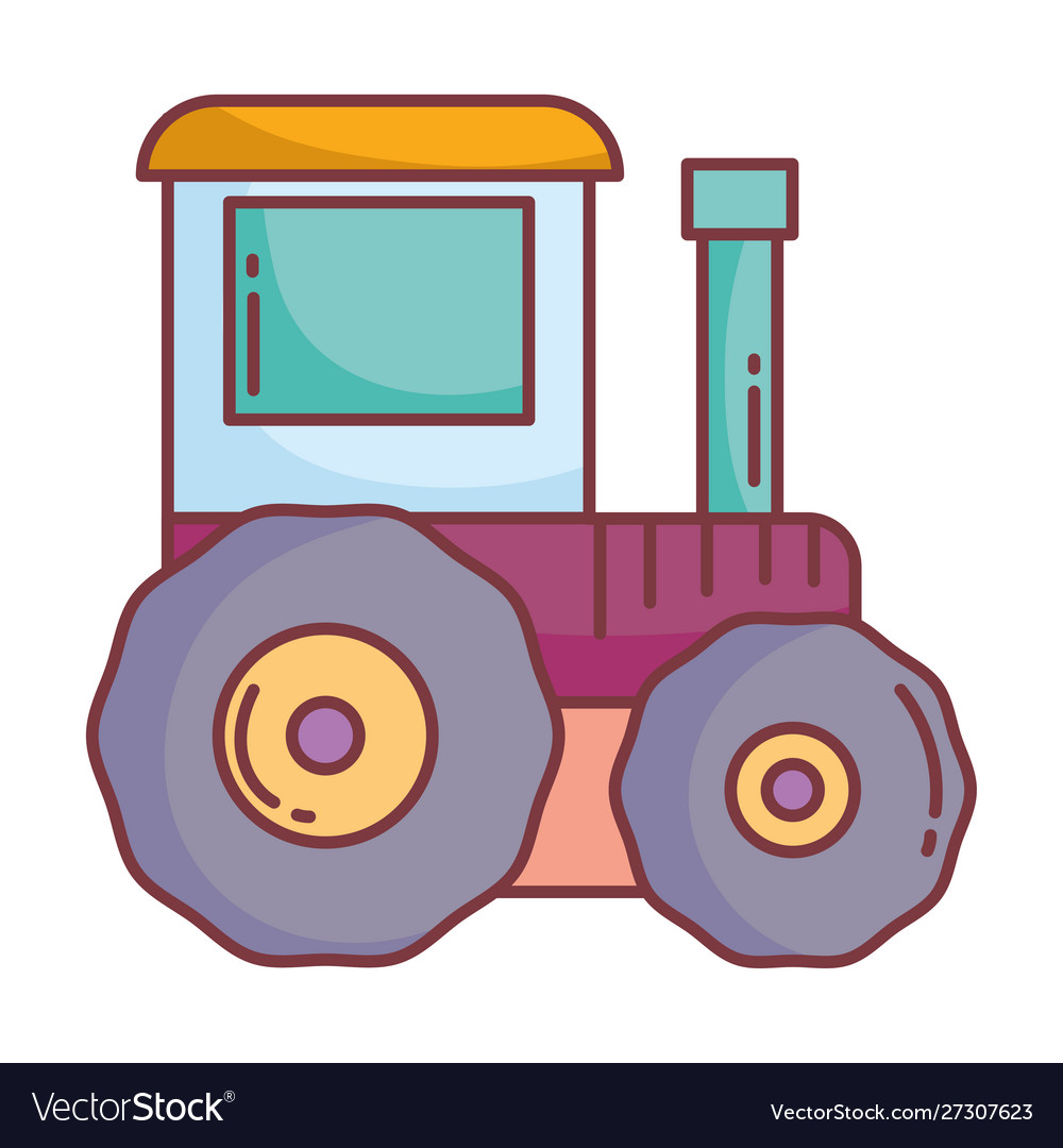 Tractor hello autumn design icon Royalty Free Vector Image