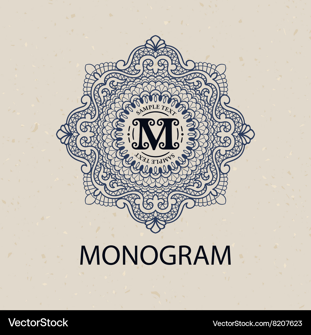 Vintage monogram frame template Royalty Free Vector Image