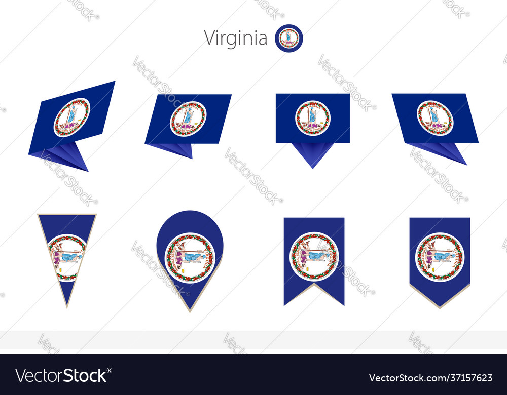 Virginia us state flag collection eight versions