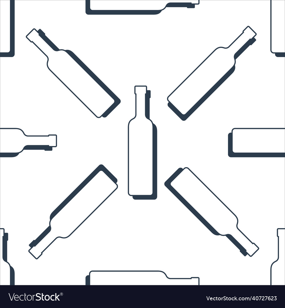 Vodka bottles seamless pattern line art style