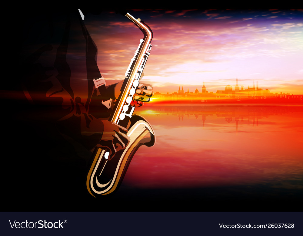 Abstract music with saxophone player