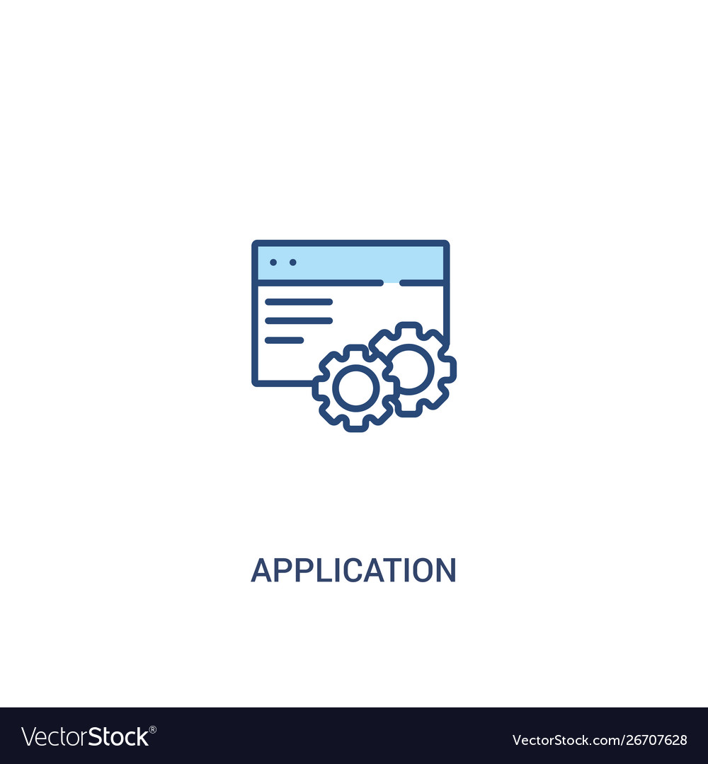Application concept 2 colored icon simple line vector image Application concept 2 colored icon simple line