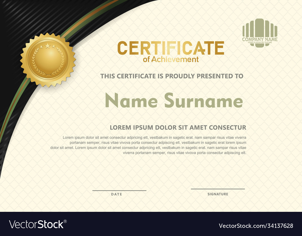 Certificate template with circular angel and line Vector Image