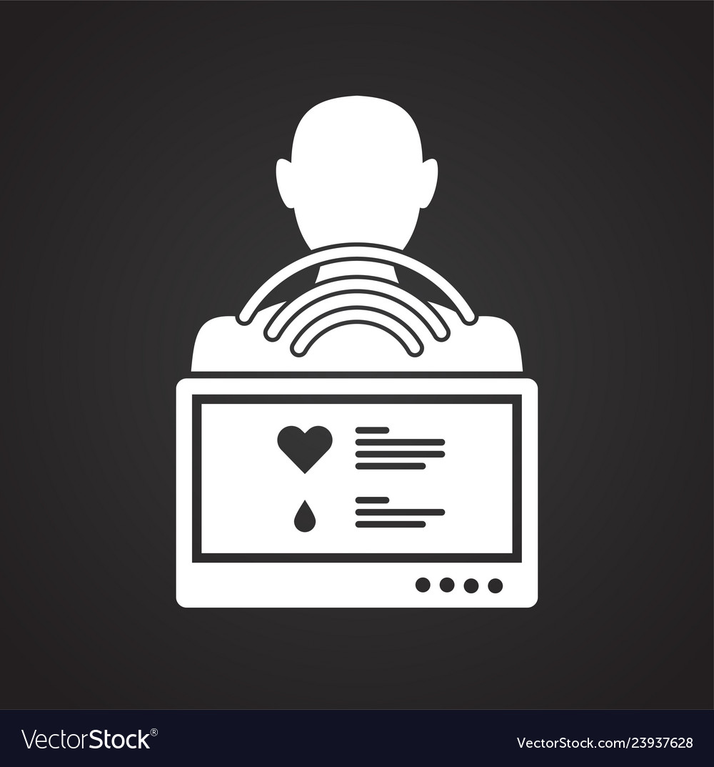 Check up icon on black background for graphic Vector Image