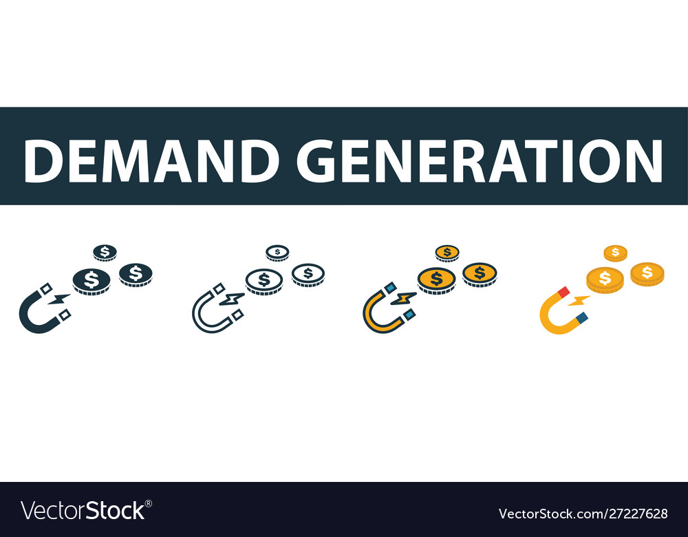 Demand generation icon set premium symbol Vector Image