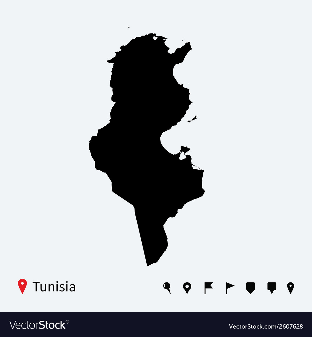 Detailed Tunisia Map with Navigation Icons