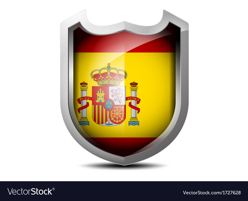 Flag of spain metal shield