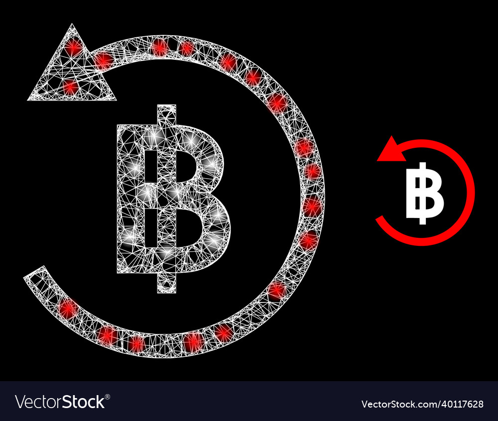 Flare web model bitcoin refund with color light vector image Flare web model bitcoin refund with color light