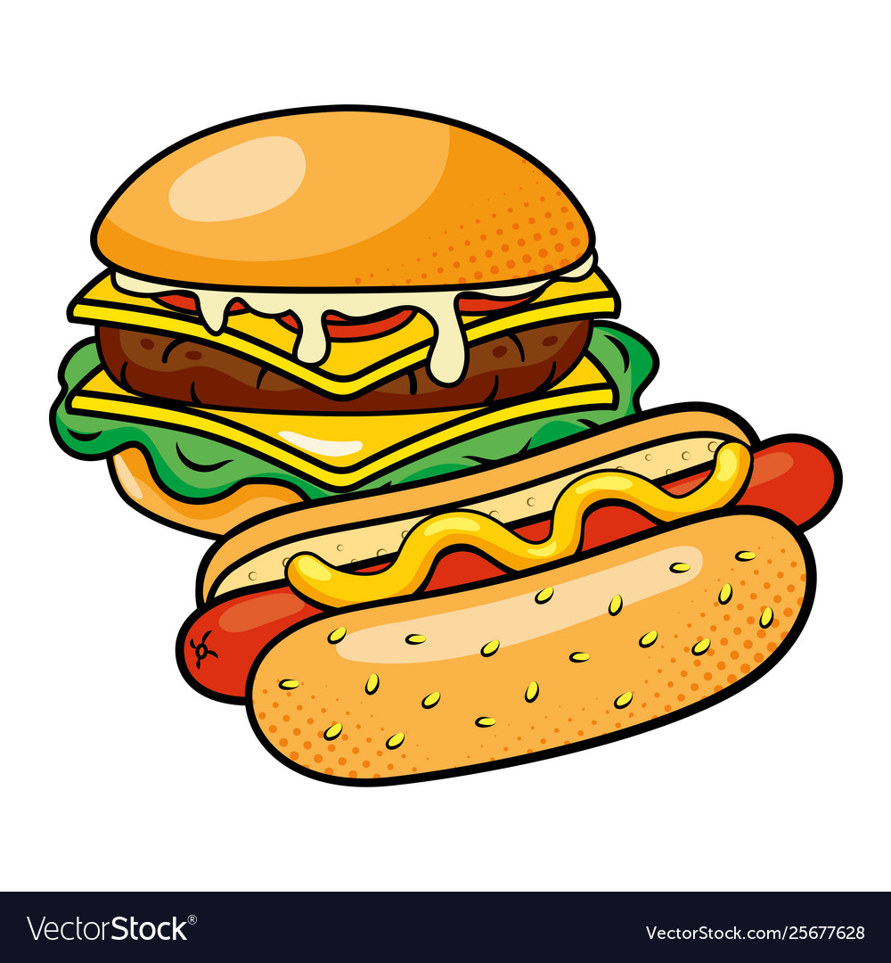 Hamburger And Hot Dog Royalty Free Vector Image