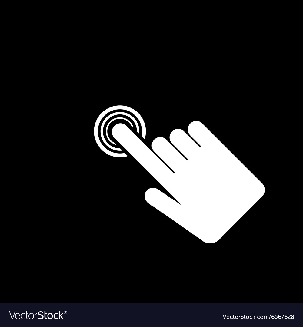 Hand click icon cursor symbol flat