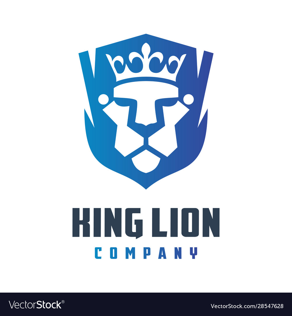 Lion kings shield logo design