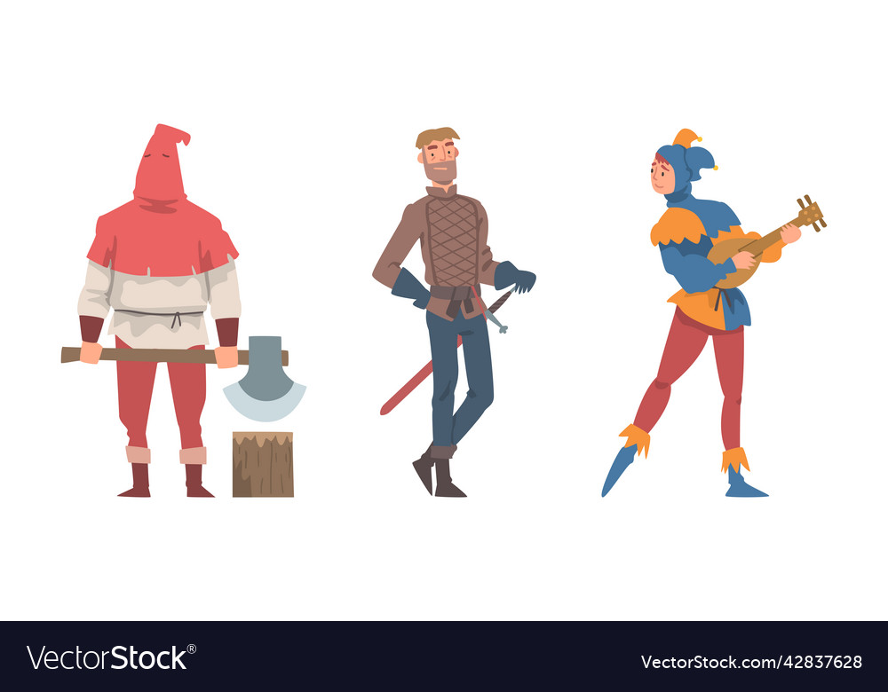 Medieval executor or headman with sharp axe Vector Image Medieval executor or headman with sharp axe