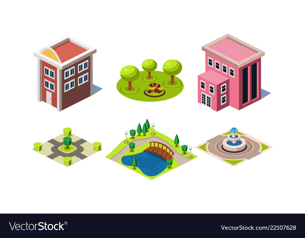 Modern Buildings & Park Icons