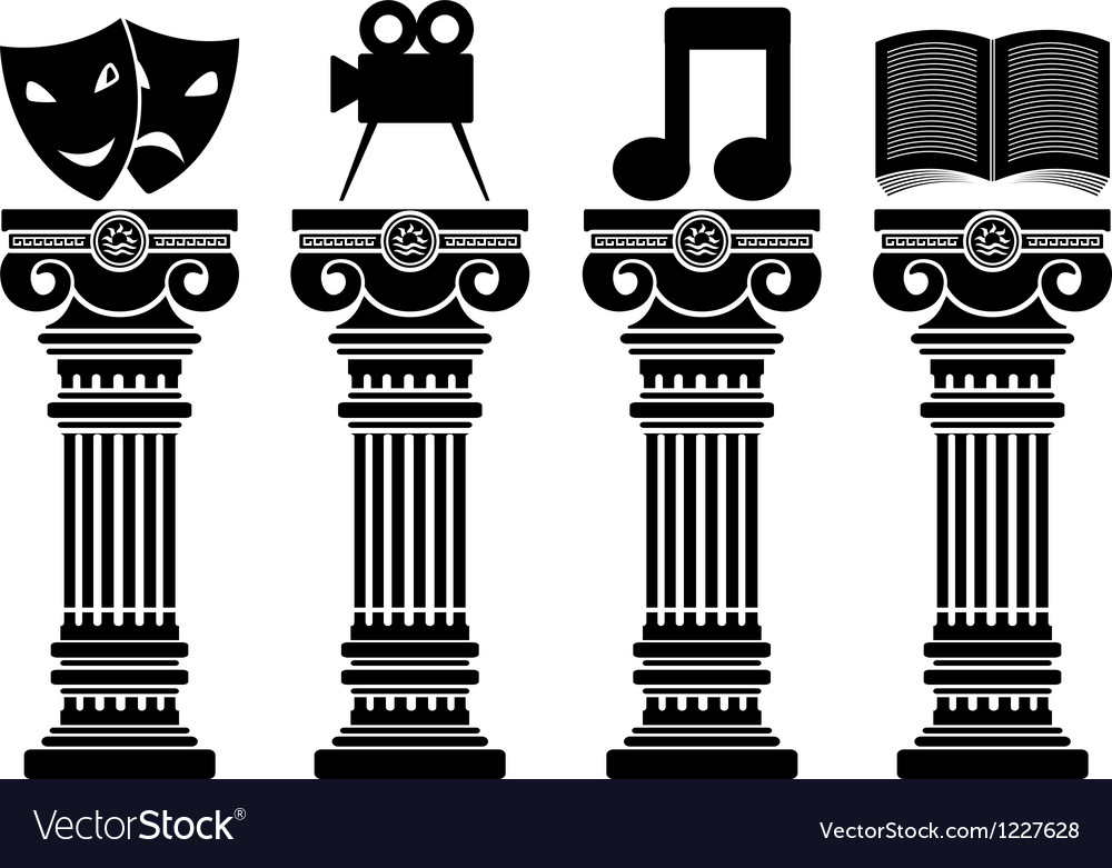 Pedestals of arts stencils Royalty Free Vector Image