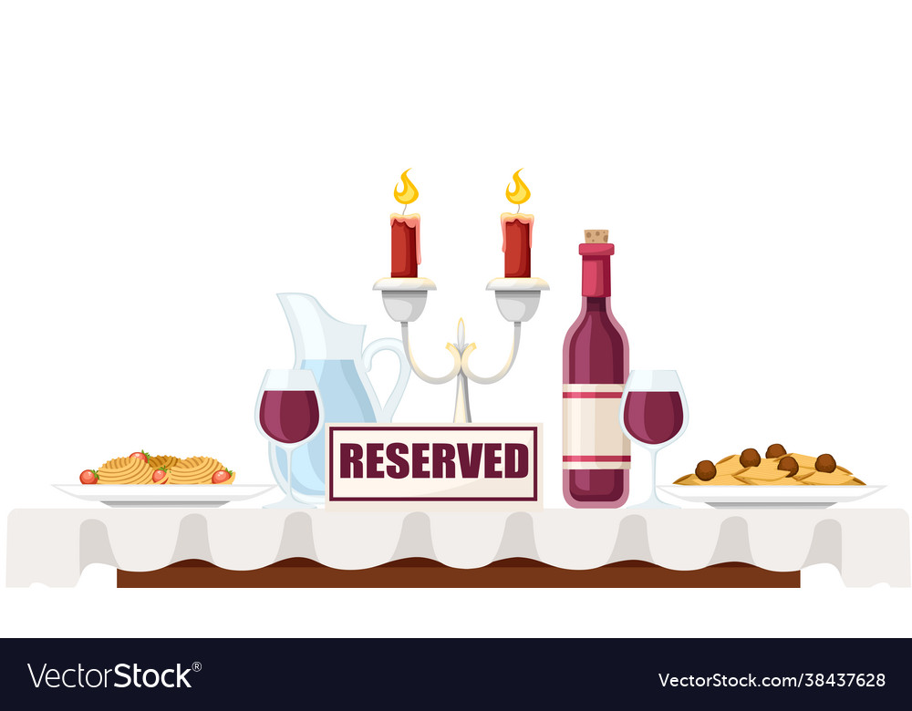 Reserved sign on table in cafe or restaurant vector image