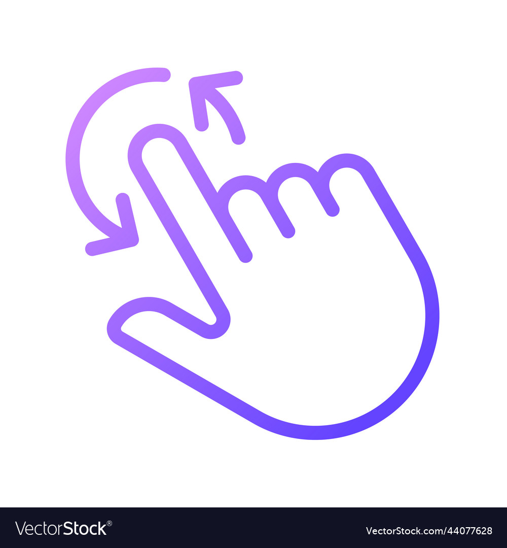 Rotation gradient linear icon vector image Rotation gradient linear icon