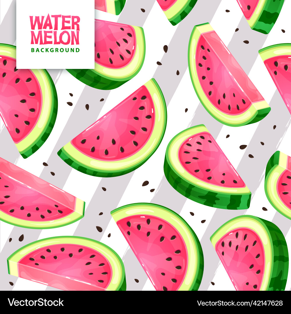 Seamless pattern with watermelon slices Royalty Free Vector