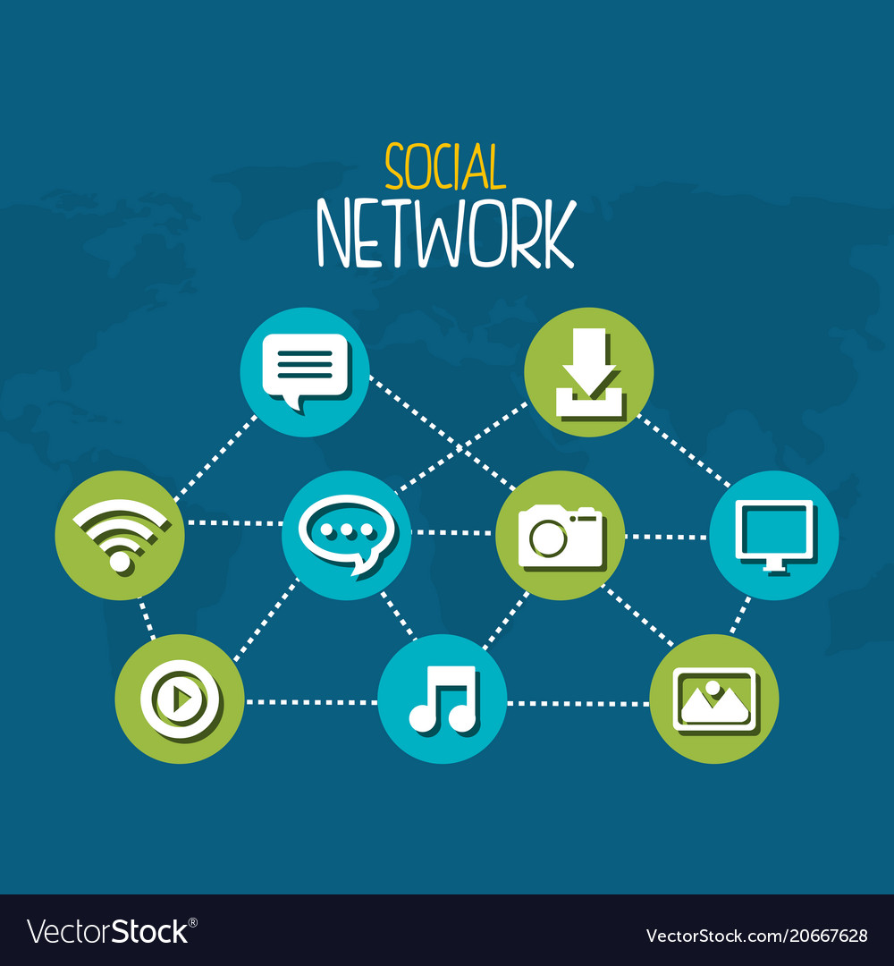 Social network set icons Royalty Free Vector Image