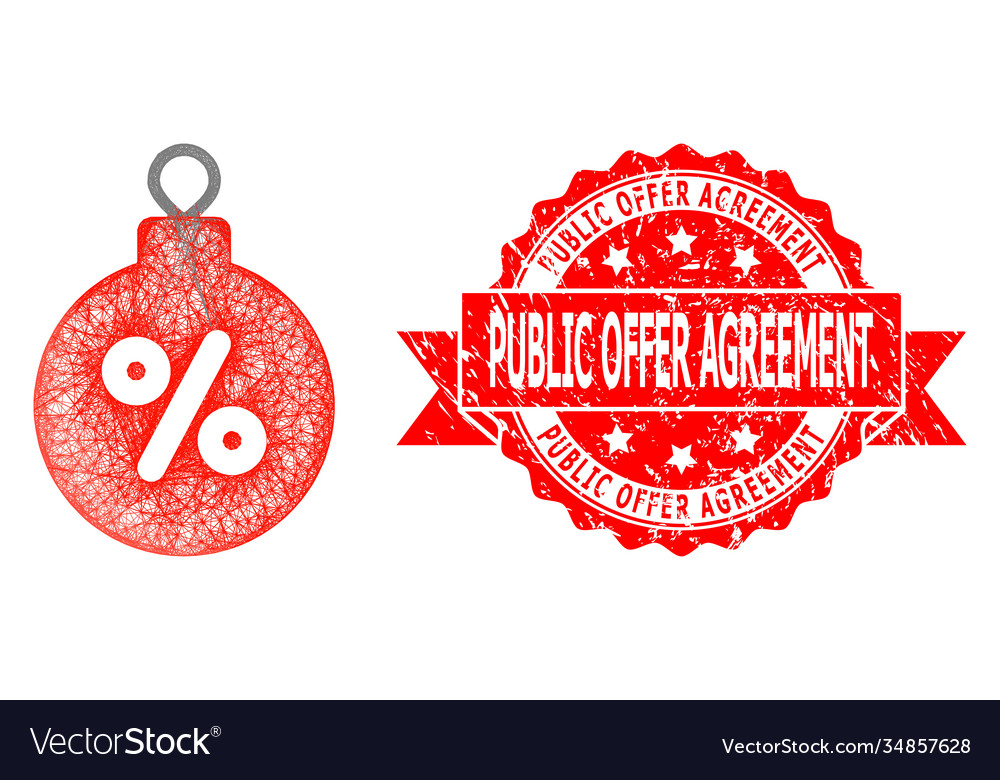 Textured public offer agreement seal and linear