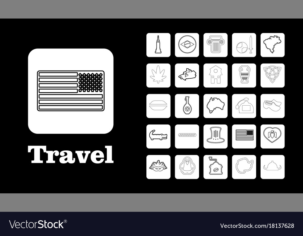Reiselinie Icons für Web und mobile Dünn