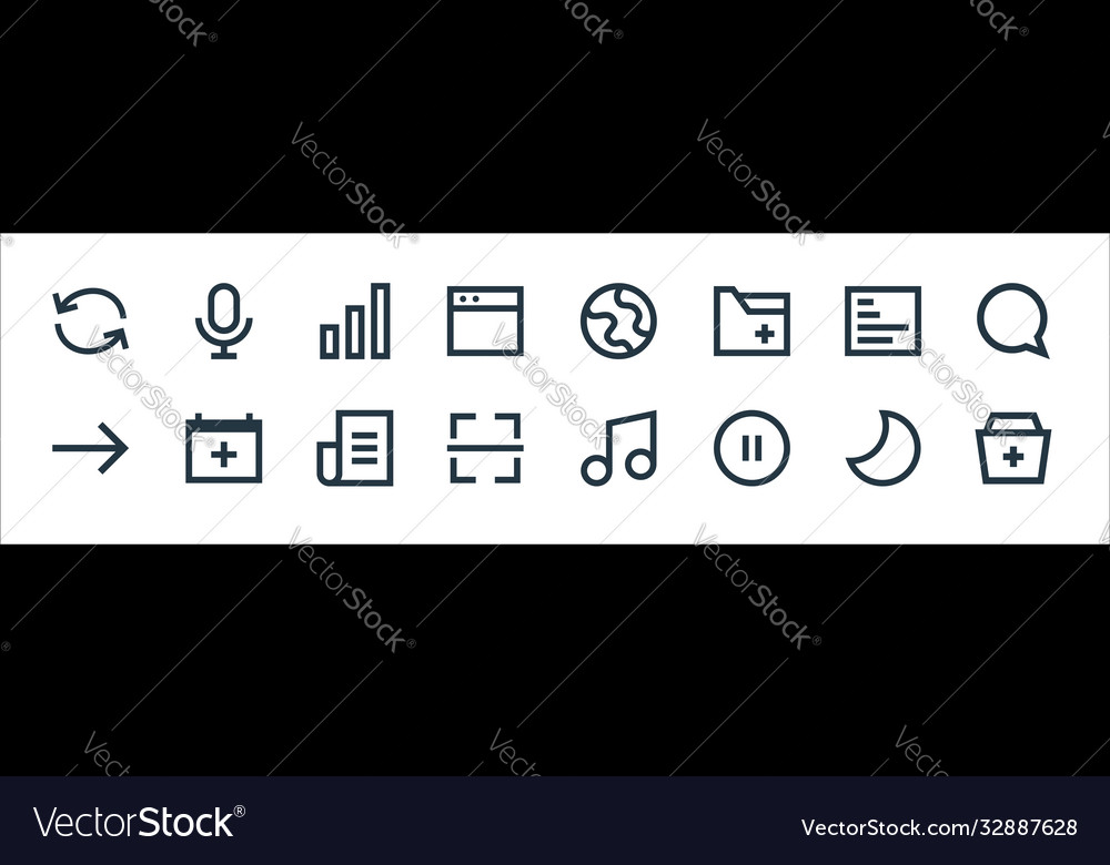 User interface line icons linear set quality