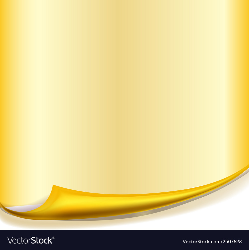 Yellow paper with roll curved corner