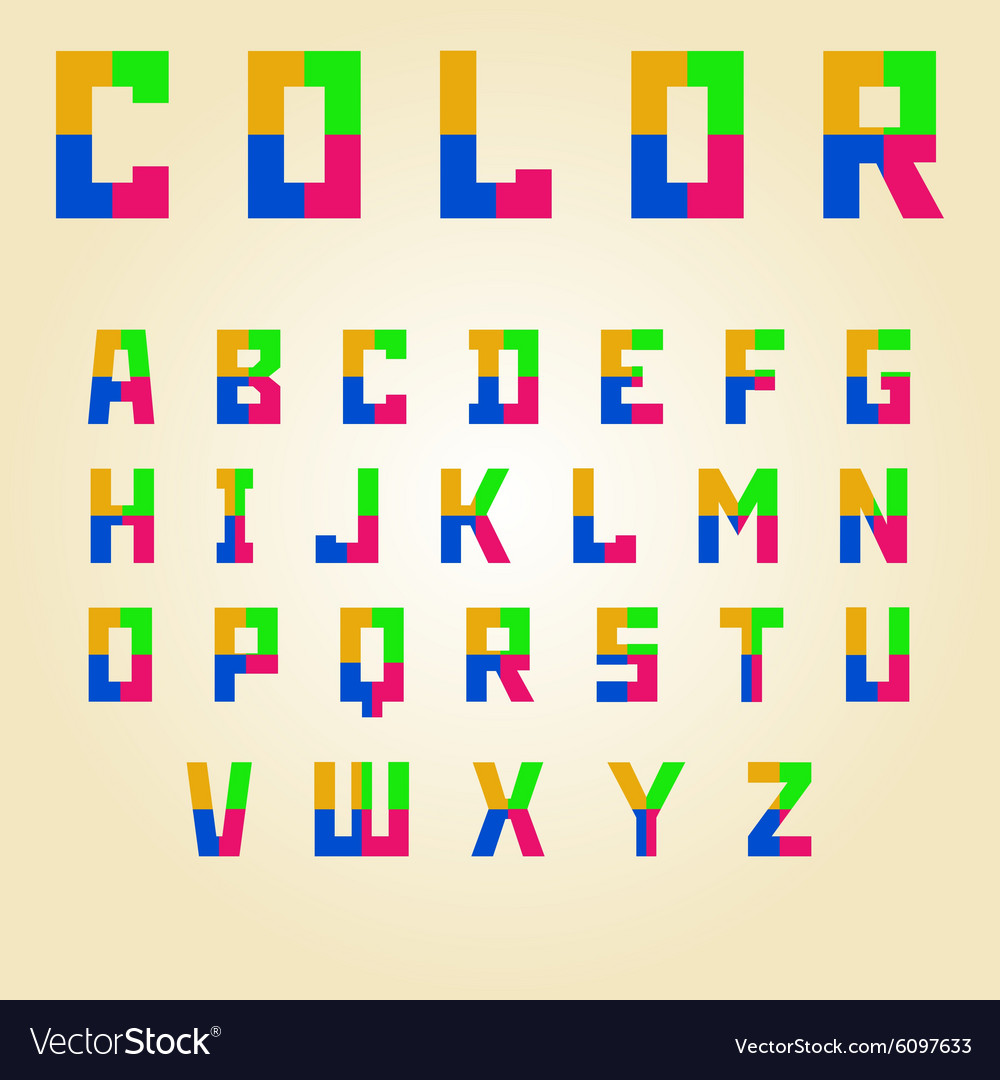 Abstract Color Alphabet Royalty Free Vector Image