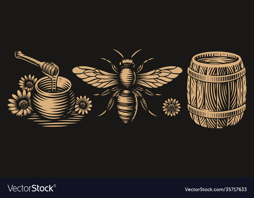 Black and white honey Royalty Free Vector Image