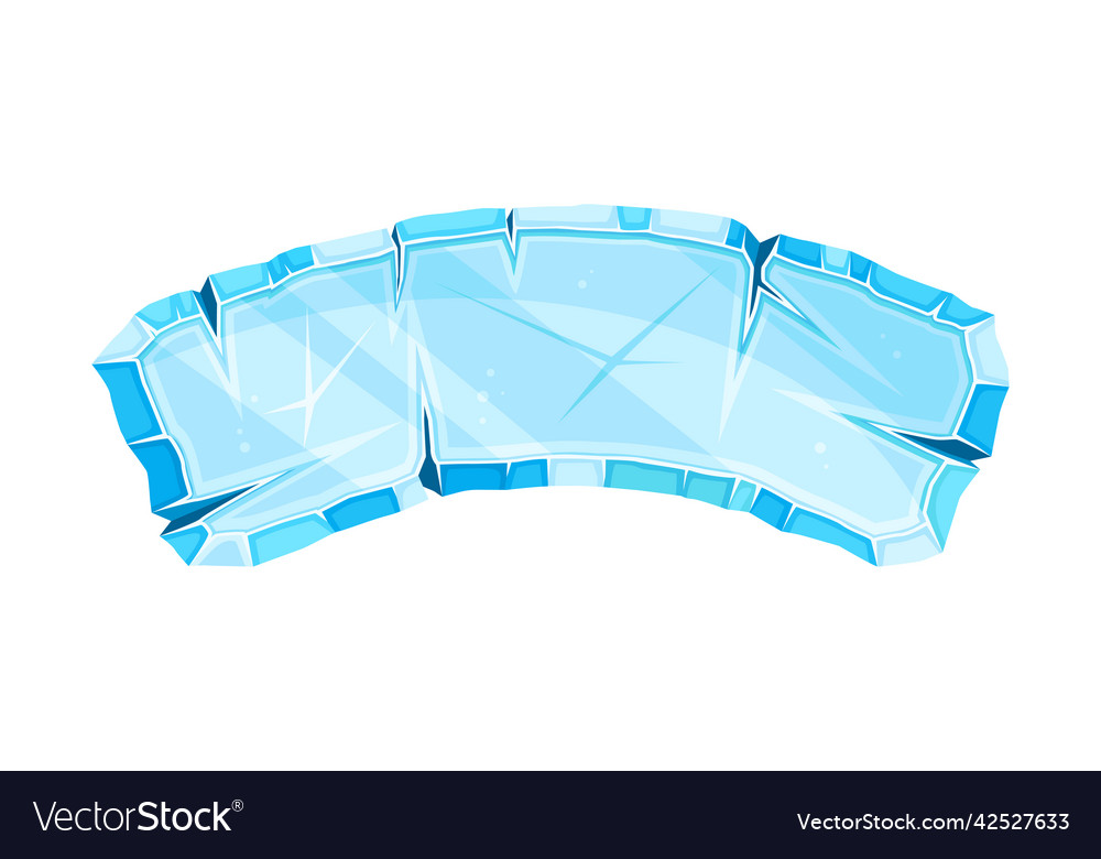 Blue ice shaped element for game and web design vector image Blue ice shaped element for game and web design