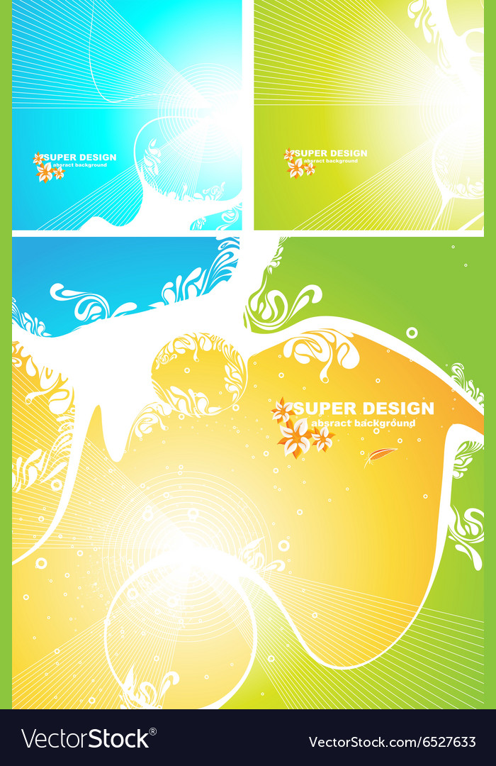 Bright summer background set