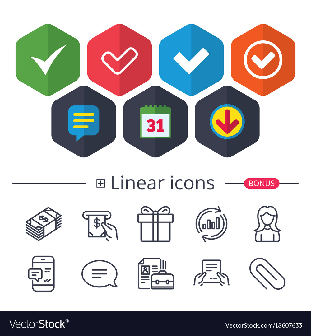 Check signs checkbox confirm icons