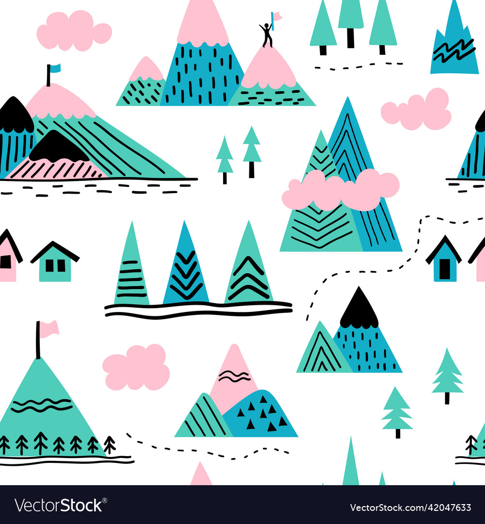 Colorful seamless pattern with different vector image Colorful seamless pattern with different