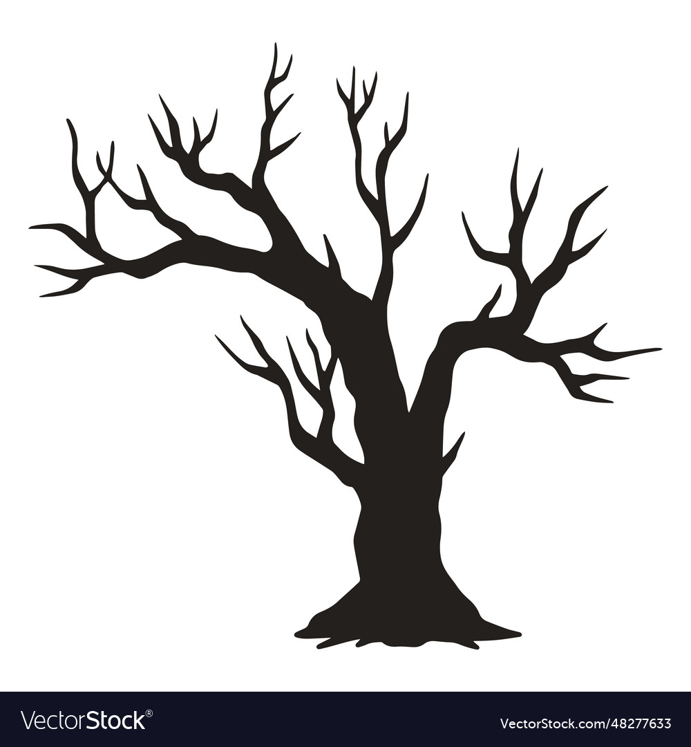 Dead tree silhouette logotype monochrome Vector Image