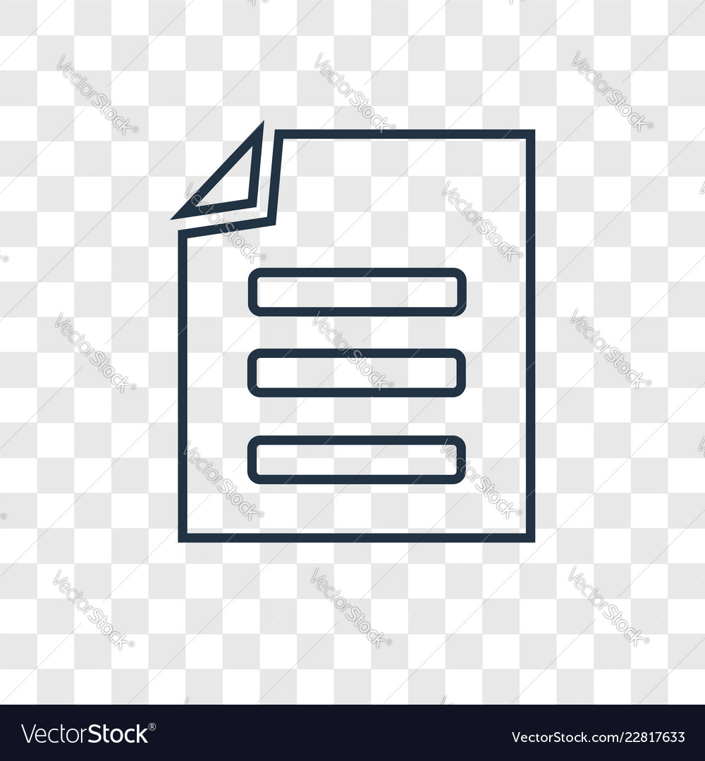 File concept linear icon isolated on transparent vector image File concept linear icon isolated on transparent