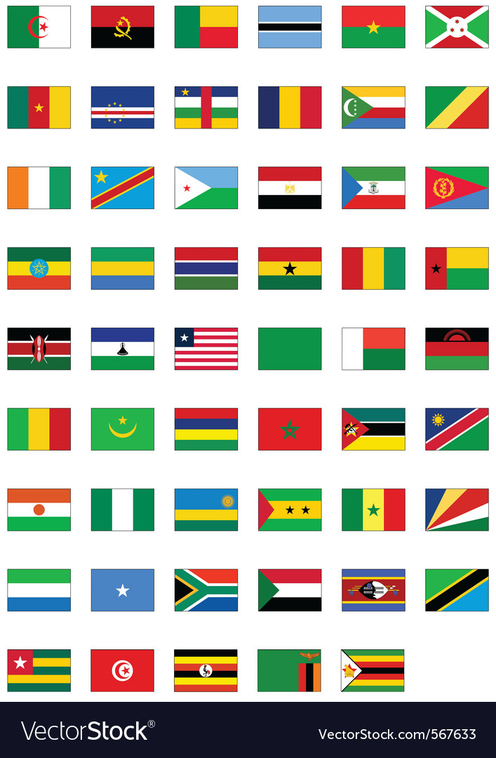 Flag set all african countries Royalty Free Vector Image