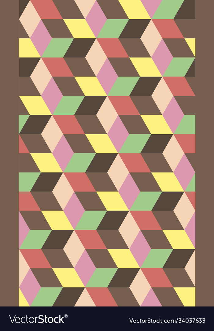 Fully seamless abstract cube pattern multicolored vector image Fully seamless abstract cube pattern multicolored
