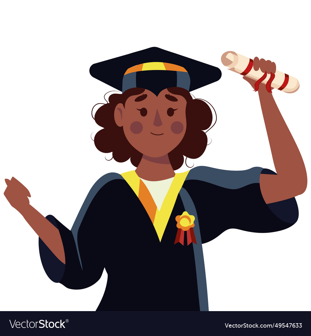 Graduation event girl with diploma