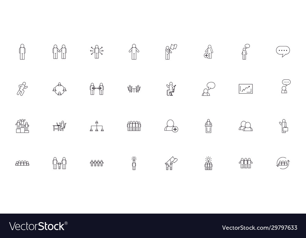 Isolated avatars line style icon set design