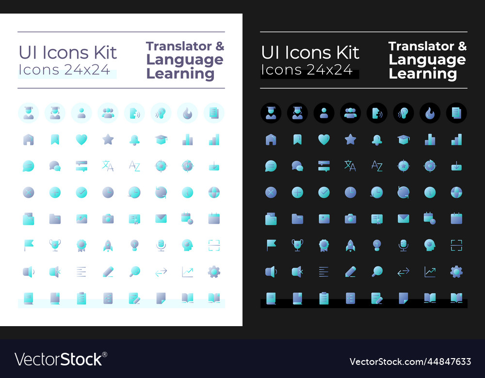 Language learning flat gradient two-color ui Vector Image Language learning flat gradient two-color ui