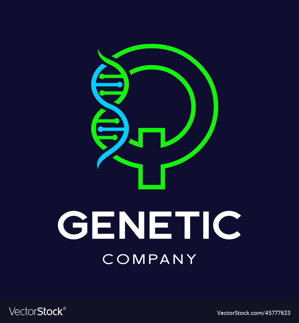 Letter q genetic dna logo template design