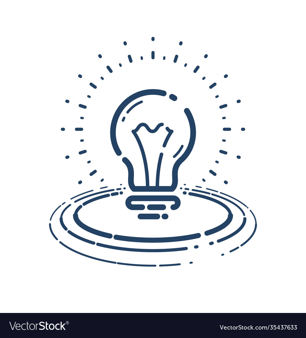 Light bulb idea simple linear icon science
