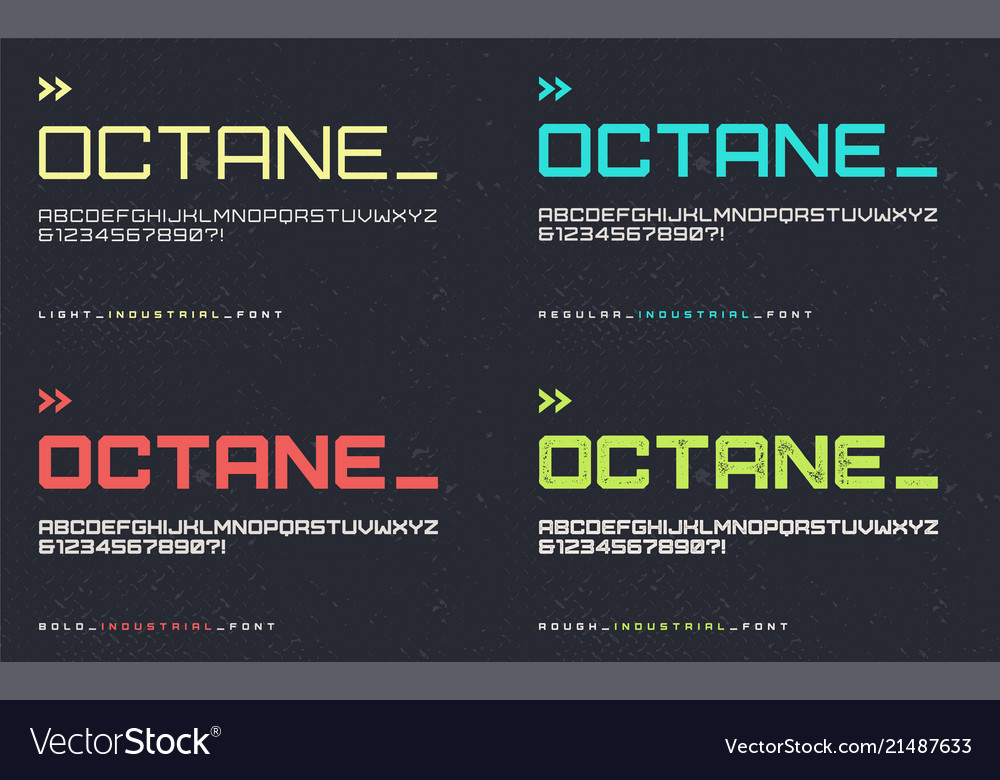 Light regular bold and rough industrial vector image Light regular bold and rough industrial