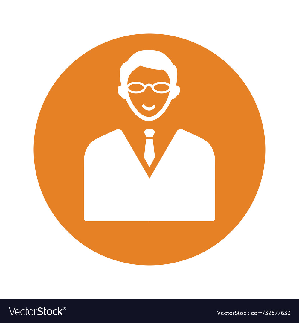 Man user avatar icon orange color