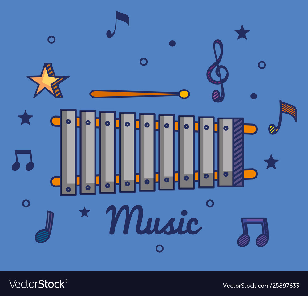 Marimba instrument with treble clef and quaver